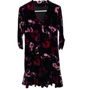 Roz Ali Dress Floral Velvet Dress Size 2 Dark Romantic Whimsigoth Fairy Choker